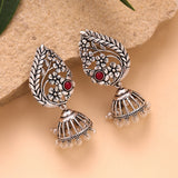 Phulwari Kusum Floral Oxidised Jhumka Earrings