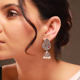 Phulwari Kusum Floral Oxidised Jhumka Earrings