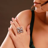 Phulwari Vanaratna Oxidised Statement Ring
