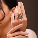 Phulwari Vanaratna Oxidised Statement Ring