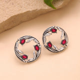 Phulwari Gulika Oxidised Floral Stud Earrings