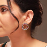 Phulwari Gulika Oxidised Floral Stud Earrings