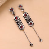 Phulwari Madhavi Oxidised Floral Dangler Earrings