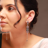 Phulwari Madhavi Oxidised Floral Dangler Earrings