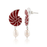 Fractals In Nature Coral Infinity Pearl Drop Earrings