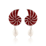 Fractals In Nature Coral Infinity Pearl Drop Earrings