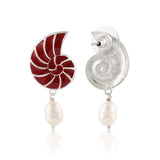Fractals In Nature Coral Infinity Pearl Drop Earrings