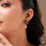Fractals In Nature Coral Infinity Pearl Drop Earrings
