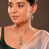 Phulwari Vanya Oxidised Floral Pendant Necklace Set