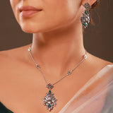 Phulwari Vanya Oxidised Floral Pendant Necklace Set