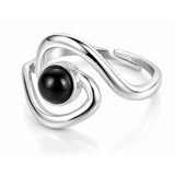 Sacred Symbols Black Centre Swirl Ring