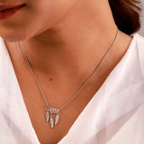Sacred Symbols Feather Drop Necklace