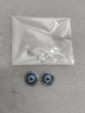 Sacred Symbols Blue Eye Halo Studs