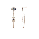 Sacred Symbols Dual Eye Chain Danglers