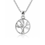 Sacred Symbols Tree Circle Pendant
