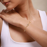 Leafy Affair  Petal Cluster Link Bracelet