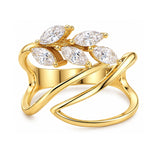 Leafy Affair Delicate Petal Cluster Ring