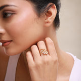 Leafy Affair Delicate Petal Cluster Ring