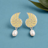 Fractals In Nature Coral Infinity Pearl Drop Earrings