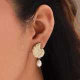 Fractals In Nature Coral Infinity Pearl Drop Earrings