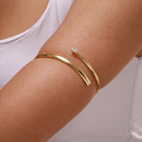 Trendy Golden Solitaire Cuff Armlet