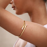 Trendy Golden Twin Solitaire Armlet
