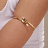 Trendy Golden Twin Solitaire Armlet