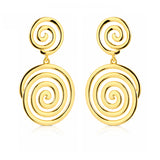 Trendy Golden Spiral Drop Earrings