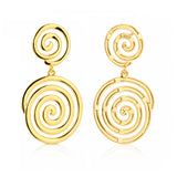 Trendy Golden Spiral Drop Earrings