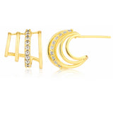 Trendy Luxe Orbit CZ Spiral Stud Earrings