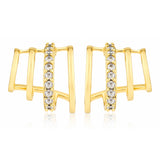Trendy Luxe Orbit CZ Spiral Stud Earrings