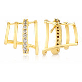 Trendy Luxe Orbit CZ Spiral Stud Earrings