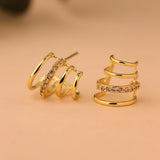 Trendy Luxe Orbit CZ Spiral Stud Earrings