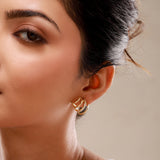 Trendy Luxe Orbit CZ Spiral Stud Earrings