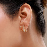 Trendy Luxe Orbit CZ Spiral Stud Earrings