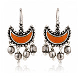 Chandrika Crimson Crescent Bugadi Earrings