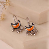 Chandrika Crimson Crescent Bugadi Earrings