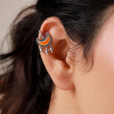 Chandrika Crimson Crescent Bugadi Earrings