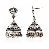 Rajvika Silver Jhumka Earrings