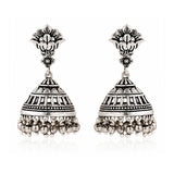 Rajvika Silver Jhumka Earrings