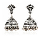 Rajvika Silver Jhumka Earrings