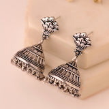 Rajvika Silver Jhumka Earrings