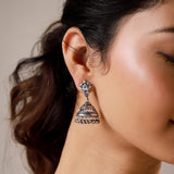 Rajvika Silver Jhumka Earrings