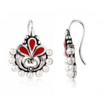 Rangrez Silver Lotus Bugadi Earrings