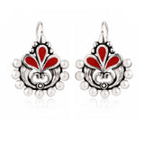 Rangrez Silver Lotus Bugadi Earrings
