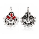 Rangrez Silver Lotus Bugadi Earrings