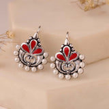 Rangrez Silver Lotus Bugadi Earrings