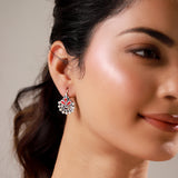 Rangrez Silver Lotus Bugadi Earrings