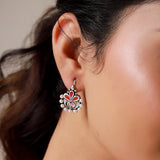 Rangrez Silver Lotus Bugadi Earrings