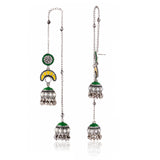 Meherbaan Chandbali Tassel Drop Earrings